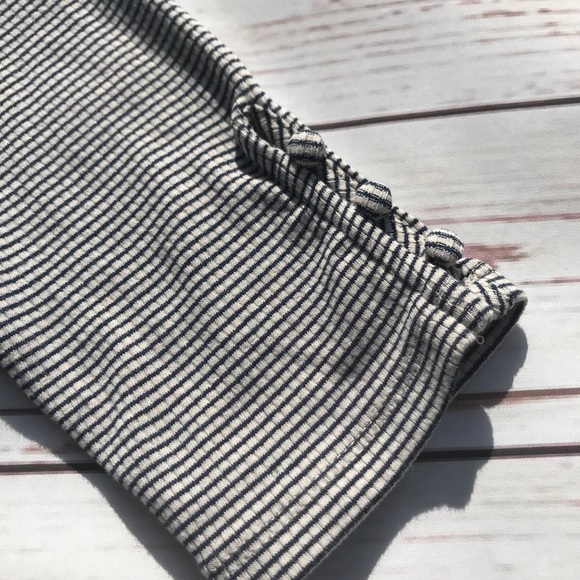 We The Free Striped Hi Neck 3/4 Sleeve Blouse - Picture 7 of 7